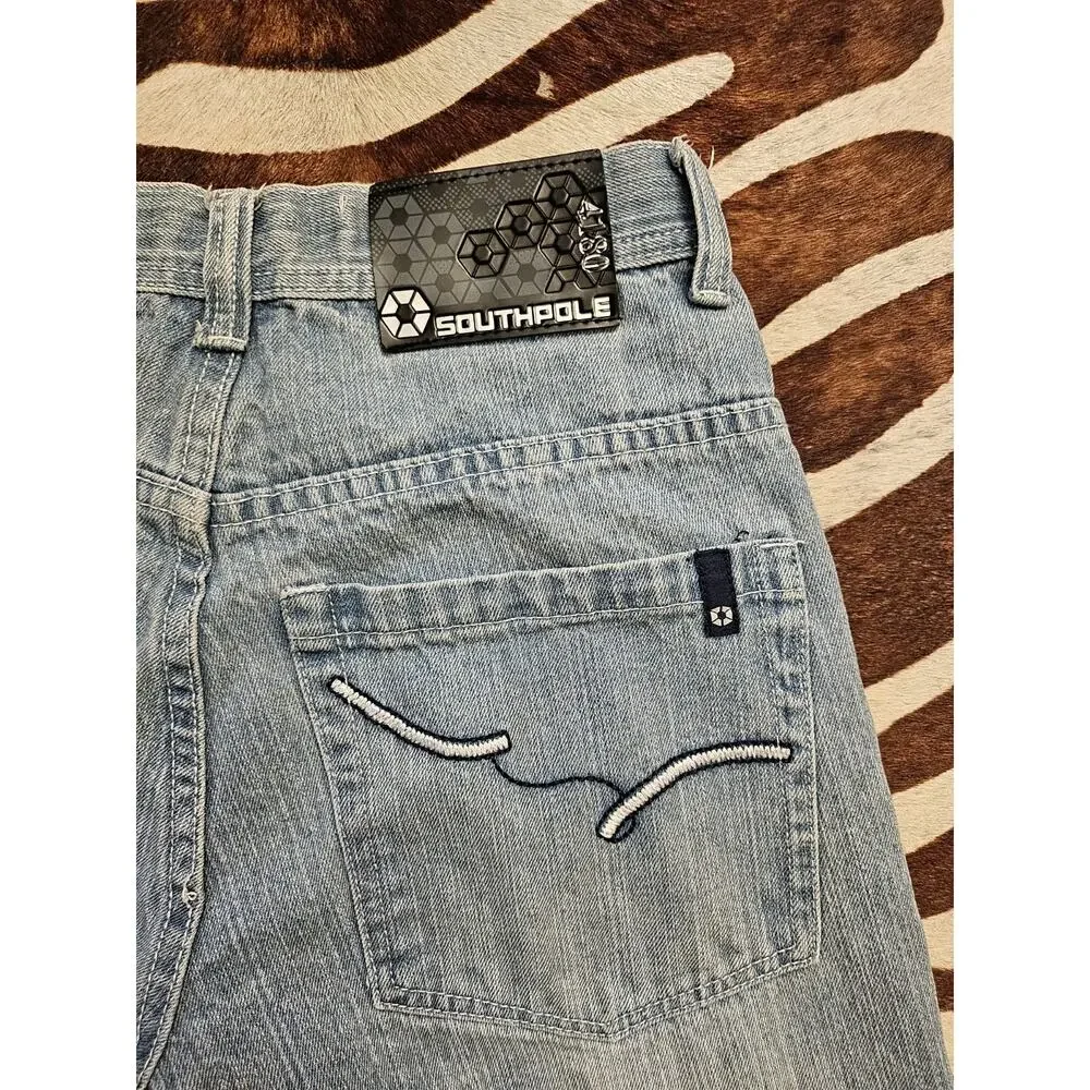 Vintage Y2K Southpole Men's Light Wash Jeans Size 30x30 Embroidered